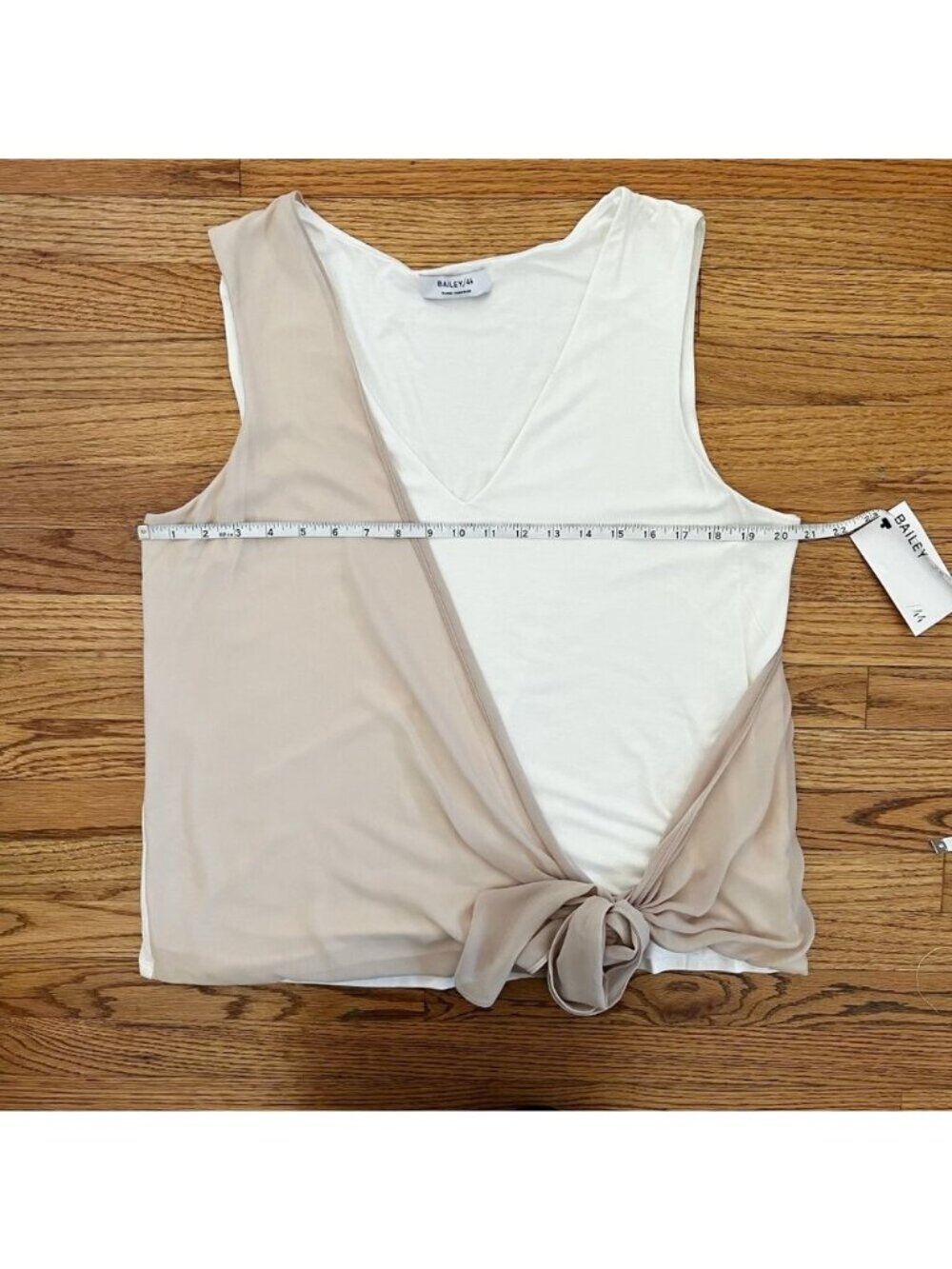 NWT Bailey 44 Side Tie Top Draped V Neck XL Neutral Quiet Luxury Fairy Chic - Picture 10 of 15